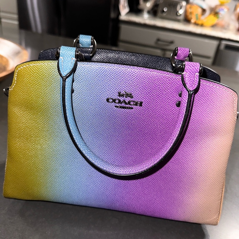 RARE Coach Mini Lillie Carryall Rainbow Ombre